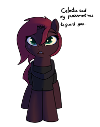 Size: 1172x1483 | Tagged: safe, artist:neuro, fizzlepop berrytwist, tempest shadow, unicorn, my little pony: the movie, alternate hairstyle, armor, broken horn, eye scar, female, implied storm king, mare, scar, simple background, solo, transparent background