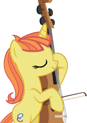 Size: 4143x5832 | Tagged: safe, artist:ironm17, citrus blush, pony, unicorn, absurd resolution, bipedal, bow (instrument), cello, cello bow, eyes closed, musical instrument, musician, simple background, solo, transparent background, vector