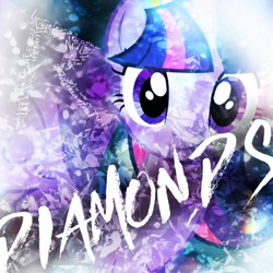 Size: 800x800 | Tagged: safe, artist:decprincess, artist:penguinsn1fan, twilight sparkle, pony, cover, diamonds (rihanna), parody, rihanna, solo