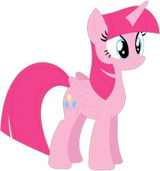 Size: 1024x1094 | Tagged: safe, artist:ra1nb0wk1tty, pinkie pie, twilight sparkle, twilight sparkle (alicorn), alicorn, pony, female, mare, palette swap, recolor, simple background, solo, transparent background