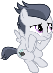 Size: 6904x9439 | Tagged: safe, artist:punzil504, rumble, thunderlane, pegasus, pony, marks and recreation, absurd resolution, colt, cutie mark, male, one eye closed, simple background, sitting, smiling, solo, transparent background, vector, wink