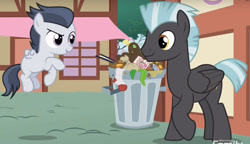 Size: 1287x743 | Tagged: safe, screencap, rumble, thunderlane, pegasus, pony, marks and recreation, brothers, colt, happy, male, sock