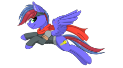 Size: 1000x550 | Tagged: safe, artist:melodytheartpony, oc, oc only, pegasus, pony, clothes, costume, halloween, holiday, male, scar, scarf, simple background, solo, transparent background