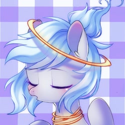 Size: 1000x1000 | Tagged: safe, artist:leafywind, oc, oc only, oc:halycon drop, pony, eyes closed, female, mare, solo