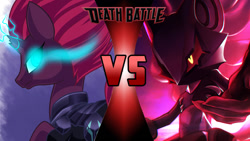 Size: 1276x718 | Tagged: safe, artist:iheartjapan789, tempest shadow, my little pony: the movie, crossover, death battle, exploitable meme, infinite (character), meme, ow the edge, sombra eyes, sonic forces, sonic the hedgehog (series)