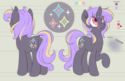 Size: 2800x1800 | Tagged: safe, artist:fluffyxai, oc, oc only, oc:glitter beam, pony, unicorn, female, reference sheet, solo