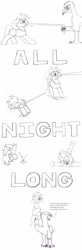 Size: 1378x4200 | Tagged: safe, artist:dsb71013, oc, oc only, oc:night cap, griffon, clothes, comic, crying, fail, monochrome, scared