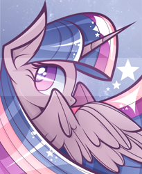 Size: 1280x1558 | Tagged: artist needed, source needed, safe, twilight sparkle, twilight sparkle (alicorn), alicorn, bust, female, solo, spread wings, wings