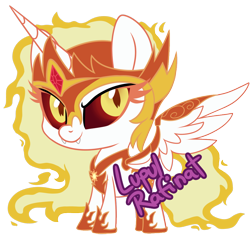 Size: 1000x966 | Tagged: safe, artist:lupulrafinat, daybreaker, alicorn, pony, chibi, commission, diabreaker, female, mare, solo, watermark