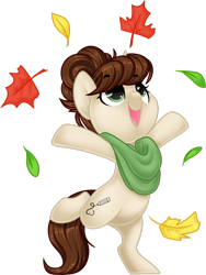 Size: 1024x1362 | Tagged: safe, artist:kellythedrawinguni, oc, oc only, oc:shay, pony, unicorn, autumn, cute, female, happy, leaf, mare, open mouth, simple background, solo, transparent background