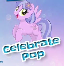 Size: 602x615 | Tagged: safe, oc, oc only, oc:celebrate pop, pegasus, pony, my little pony: the movie, flower, flower in hair, mlp movie pony maker, solo