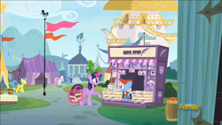 Size: 1920x1080 | Tagged: safe, screencap, lemon hearts, minuette, twilight sparkle, twilight sparkle (alicorn), twinkleshine, alicorn, pony, unicorn, fame and misfortune, canterlot, colt, discovery family logo, female, male, mare, newspaper, puff piece