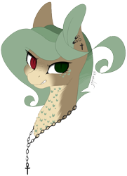 Size: 645x892 | Tagged: safe, artist:lunawolf28, oc, oc only, oc:lunawolf, pony, angry, bust, female, heterochromia, mare, portrait, simple background, solo, transparent background