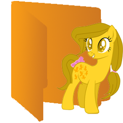 Size: 256x256 | Tagged: safe, artist:julzikat, artist:shiibases, butterscotch (g1), g1, base used, folder, g1 to g4, generation leap