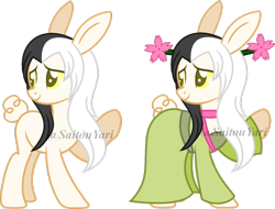 Size: 1024x778 | Tagged: safe, artist:t-aroutachiikun, oc, oc only, oc:kimira, pony, base used, hanfu, male, rabbit pony, simple background, solo, stallion, transparent background