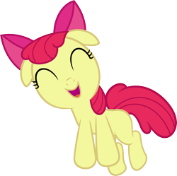 Size: 4500x4482 | Tagged: safe, artist:slb94, apple bloom, on your marks, absurd resolution, blank flank, excited, floppy ears, jumping, pronking, simple background, transparent background, vector