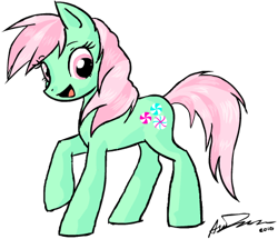 Size: 455x391 | Tagged: safe, artist:omg-chibi, minty, pony, g3, g3 to g4, generation leap, simple background, solo, transparent background