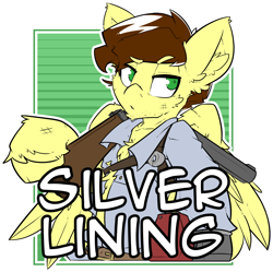 Size: 1926x1919 | Tagged: safe, artist:bbsartboutique, oc, oc only, oc:silver lining, pegasus, pony, badge, con badge