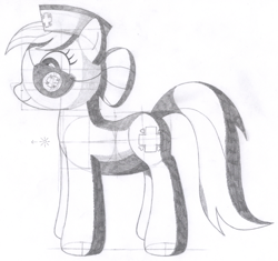 Size: 1571x1477 | Tagged: safe, artist:aafh, nurse redheart, earth pony, pony, monochrome, solo, traditional art