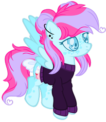 Size: 1024x1172 | Tagged: safe, artist:bezziie, oc, oc only, oc:strawberry pie, pegasus, pony, clothes, female, mare, simple background, solo, sweater, transparent background