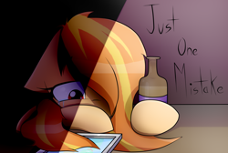 Size: 1524x1024 | Tagged: safe, artist:whitelie, oc, oc only, pony, crying, sad, solo