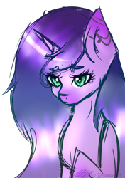 Size: 1024x1456 | Tagged: safe, artist:sachanart, oc, oc only, oc:mistic, pony, unicorn, bust, female, mare, portrait, simple background, solo, transparent background