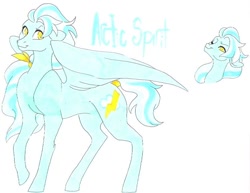 Size: 808x625 | Tagged: safe, artist:frozensoulpony, oc, oc only, oc:arctic spirit, pegasus, pony, male, offspring, parent:sky stinger, parent:vapor trail, parents:vaporsky, reference sheet, solo, stallion, traditional art