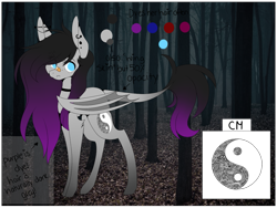 Size: 1329x1000 | Tagged: safe, artist:hyshyy, oc, oc only, oc:raven, bat pony, pony, female, mare, reference sheet, solo