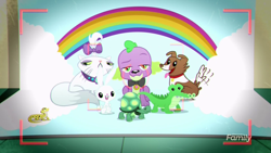 Size: 1280x720 | Tagged: safe, screencap, angel bunny, gummy, opalescence, ray, spike, spike the regular dog, tank, winona, cat, dog, rabbit, tortoise, eqg summertime shorts, equestria girls, pet project, leopard gecko, plushie