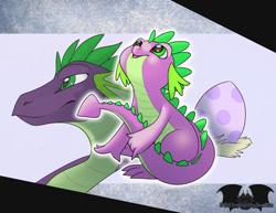 Size: 500x386 | Tagged: safe, artist:temrin, spike, dragon, adult, adult spike, cute, daaaaaaaaaaaw, egg, hnnng, looking up, male, older, older spike, spikabetes, spike's egg