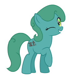 Size: 7581x7920 | Tagged: safe, artist:aborrozakale, oc, oc only, oc:stable tec, earth pony, pony, absurd resolution, female, mare, one eye closed, simple background, solo, transparent background, wink