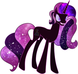 Size: 12372x11742 | Tagged: safe, artist:illumnious, oc, oc only, oc:flares midnight, pony, unicorn, absurd resolution, ethereal mane, female, mare, nightmarified, simple background, solo, transparent background, vector