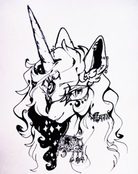 Size: 3120x3912 | Tagged: safe, artist:goldenrainynight, nightmare moon, jewelry, regalia, solo, traditional art