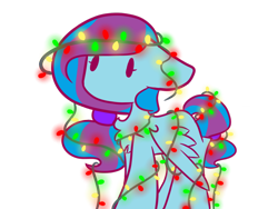 Size: 1024x768 | Tagged: safe, artist:naty7913, oc, oc only, oc:naty, pegasus, pony, chibi, christmas, christmas lights, female, holiday, mare, simple background, solo, transparent background