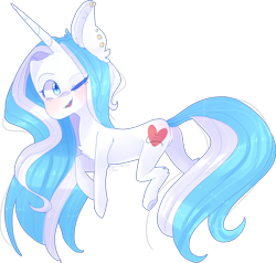 Size: 4586x4370 | Tagged: safe, artist:emily-826, oc, oc only, oc:lily, pony, unicorn, absurd resolution, female, filly, one eye closed, simple background, solo, transparent background, wink