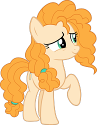 Size: 3282x4232 | Tagged: safe, artist:outlawquadrant, pear butter, earth pony, pony, the perfect pear, absurd resolution, female, mare, raised hoof, simple background, solo, transparent background, vector