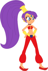 Size: 426x633 | Tagged: safe, artist:selenaede, artist:user15432, derpibooru import, human, equestria girls, barely eqg related, barely pony related, base used, clothes, crossover, crown, ear piercing, earring, equestria girls style, equestria girls-ified, genie, jewelry, long hair, piercing, ponytail, purple hair, regalia, shantae, shantae (character), shoes