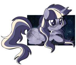 Size: 1024x882 | Tagged: safe, artist:magicdarkart, derpibooru import, oc, oc only, alicorn, pony, female, mare, prone, simple background, solo, transparent background