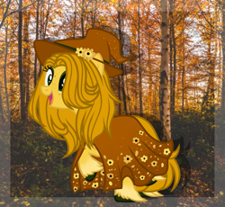 Size: 1807x1659 | Tagged: safe, artist:cloud-fly, derpibooru import, oc, oc only, oc:shaiia hakainkel, earth pony, pony, cloak, clothes, female, forest, hat, mare, solo, witch hat