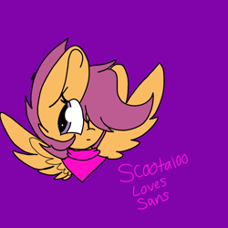 Size: 1024x1024 | Tagged: safe, artist:circuspaparazzi5678, derpibooru import, scootaloo, oc, oc only, oc:ponytale scootaloo, comic:ponytale, solo