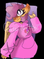 Size: 768x1024 | Tagged: safe, artist:guccikitty27, derpibooru import, scootaloo, oc, oc only, oc:ponytale scootaloo, anthro, comic:ponytale, solo