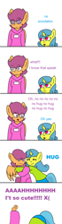 Size: 1160x4144 | Tagged: safe, artist:aysabivi138, derpibooru import, lemon hearts, scootaloo, oc, oc:ponytale scootaloo, anthro, comic:ponytale