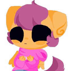 Size: 356x354 | Tagged: safe, artist:allythecat1, derpibooru import, scootaloo, oc, oc only, oc:ponytale scootaloo, anthro, comic:ponytale, solo