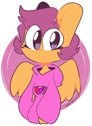 Size: 1022x1396 | Tagged: safe, artist:pluushiies, derpibooru import, scootaloo, oc, oc only, oc:ponytale scootaloo, anthro, comic:ponytale, solo