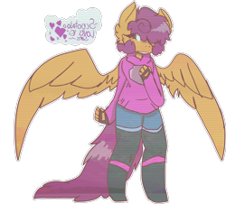 Size: 3203x2893 | Tagged: safe, artist:grimreaperin, derpibooru import, scootaloo, oc, oc only, oc:ponytale scootaloo, anthro, comic:ponytale, solo