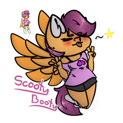 Size: 1024x1024 | Tagged: safe, artist:evalinnreneegrey3224, derpibooru import, scootaloo, oc, oc only, oc:ponytale scootaloo, anthro, comic:ponytale, solo