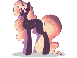 Size: 1024x768 | Tagged: safe, artist:peachjay, derpibooru import, oc, pony, unicorn, female, magical lesbian spawn, mare, offspring, parent:nightmare rarity, parent:princess cadance, simple background, solo, transparent background