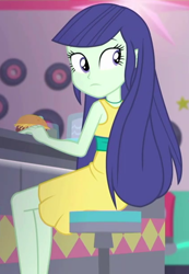 Size: 424x611 | Tagged: safe, derpibooru import, screencap, blueberry cake, better together, equestria girls, pinkie pie: snack psychic, cropped, solo