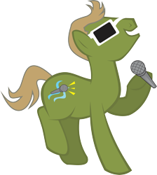 Size: 2342x2611 | Tagged: safe, artist:inkandmystery, derpibooru import, earth pony, pony, fred schneider, microphone, simple background, the b-52s, transparent background