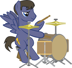 Size: 2588x2420 | Tagged: safe, artist:inkandmystery, derpibooru import, cymbals, drums, drumsticks, keith strickland, simple background, the b-52s, transparent background